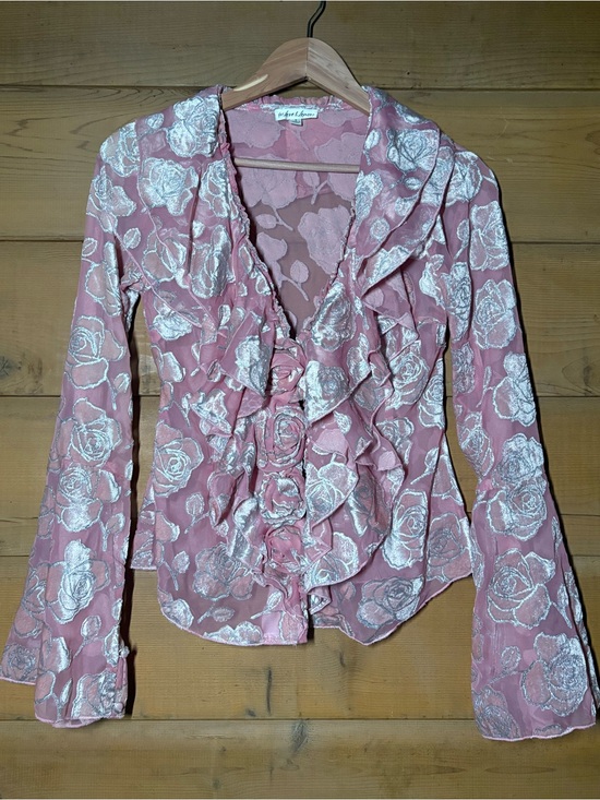 For Love And Lemons Tops - For Love & Lemons Pink Rose Blouse- Size Small- Fairy Floral Feminine Top
